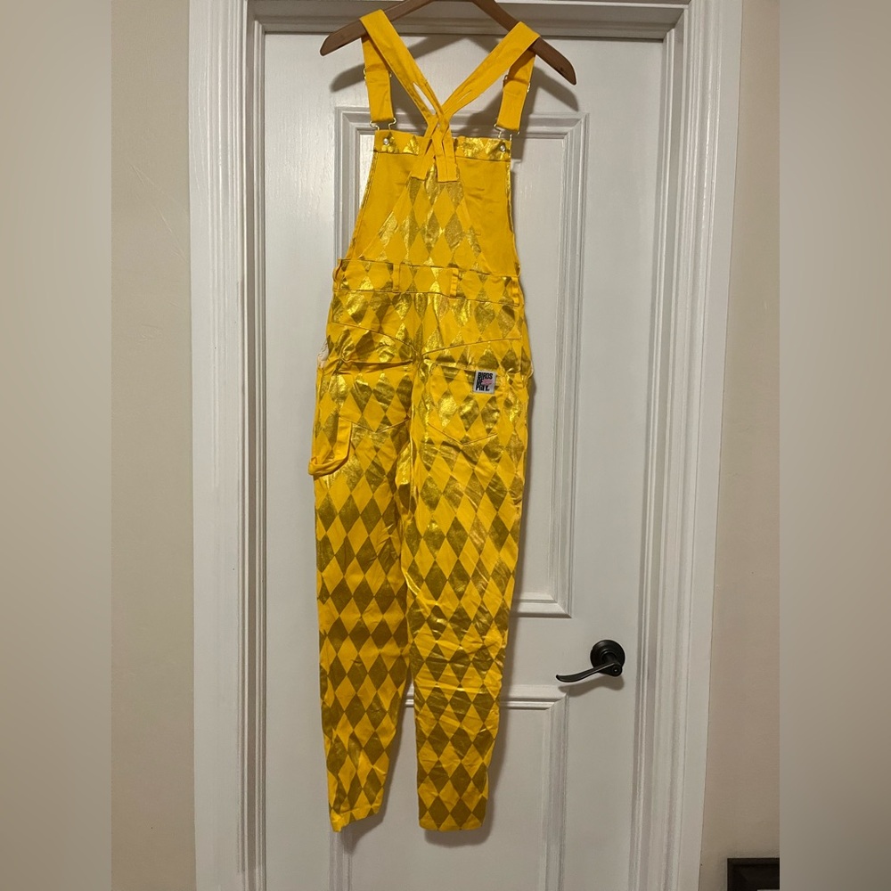 Birds of Prey Adult Size Small Harley Quinn Yellow Gold Overalls Jumpsuit - Picture 6 of 10
